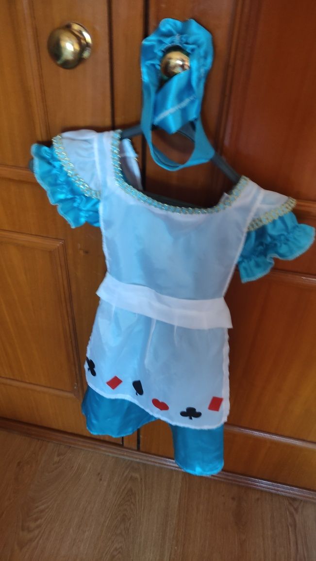 Vestido/disfarce/ Carnaval Alice País das Maravilhas