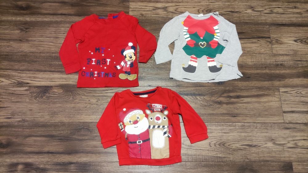 Zestaw bluzek świątecznych rozmiar 80/86