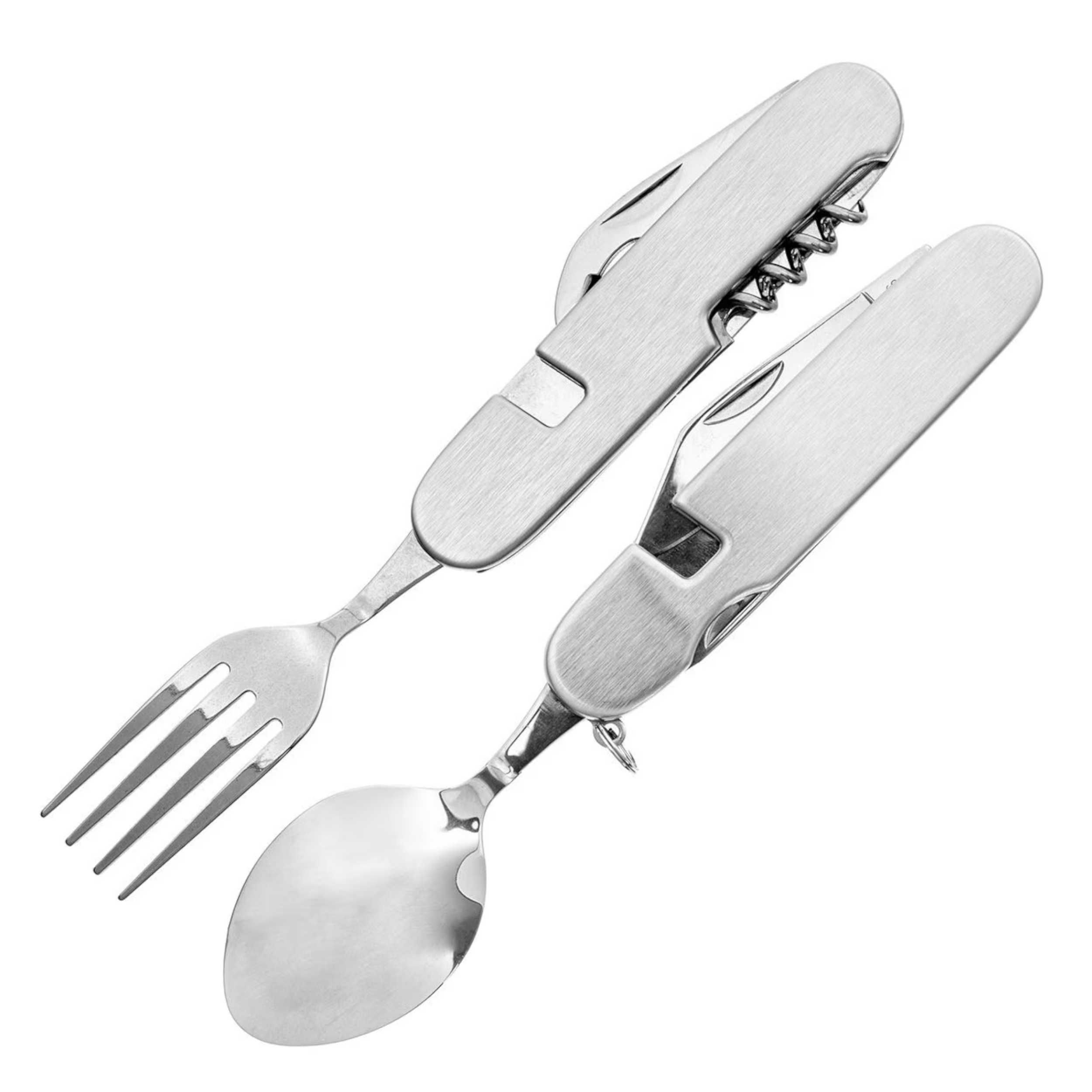 NOWY ⇒ Niezbędnik turystyczny nóż widelec łyżka stal multitool sztućce