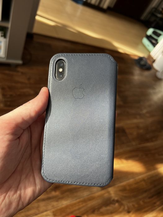 Apple leather folio midnight blue iphone x