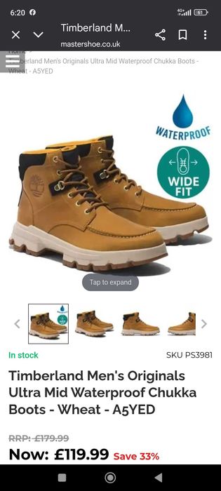 Botas Timberland homem