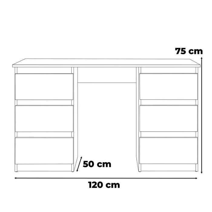Biurko Szkolne Komputerowe Do Biura Ofi 120cm Nowoczesne 6 Szuflad