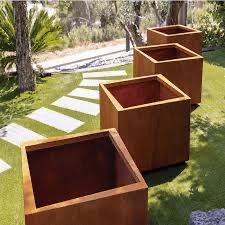 Vasos em aço korten - com ou sem plantas