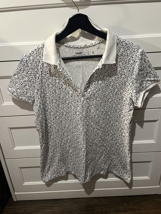 Koszulka t-shirt polo Carry L bawełniany biała