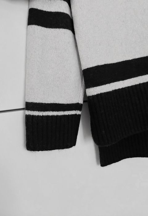 Sweter Massimo dutti 38 M w paski pasiak czarny wełniany kaszmirowy