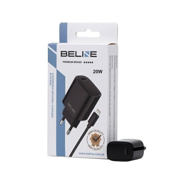 Beline Ład. Siec. 1X Usb-C 20W + Kabellightning Czarna /Black Pd 3.0