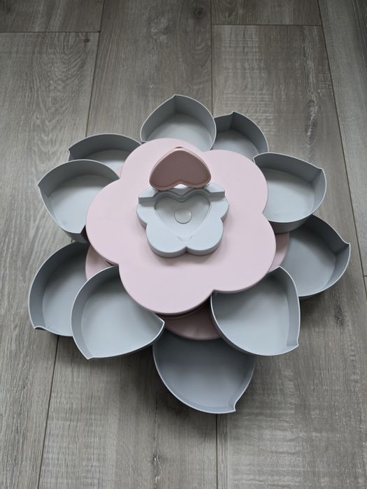 Обертова складна двоярусна цукерниця Flower Candy Box