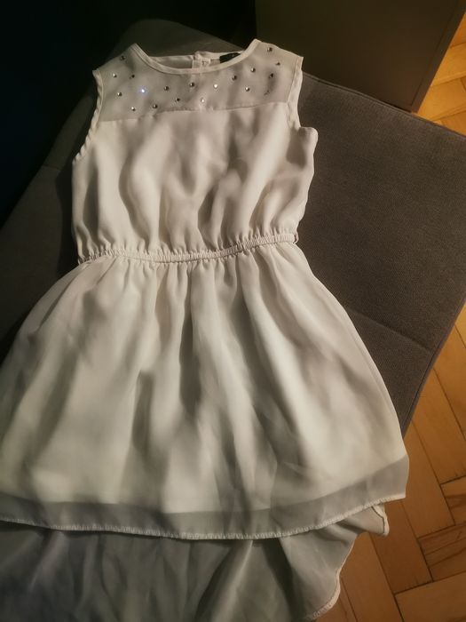 Sukienka 104 Biała Dłuższy Tył