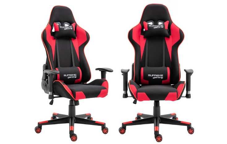 Fotel Gamingowy PlayMaker Black/Red Tkanina
