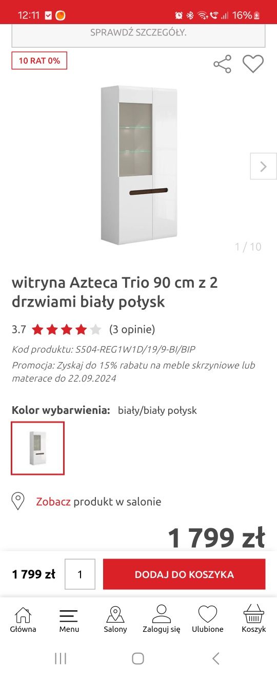 Witryna Blec Red White