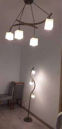 lampa stojąca + żyrandol