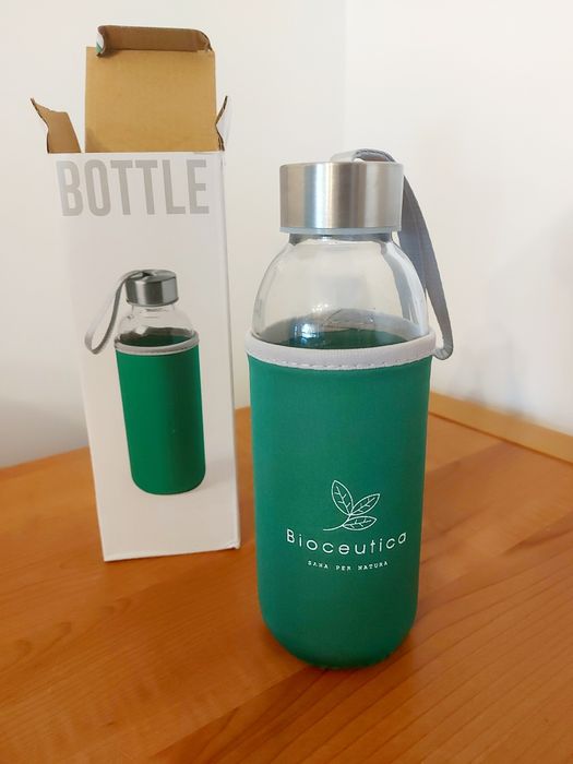 Garrafa vidro com capa | 420 ml | NOVA