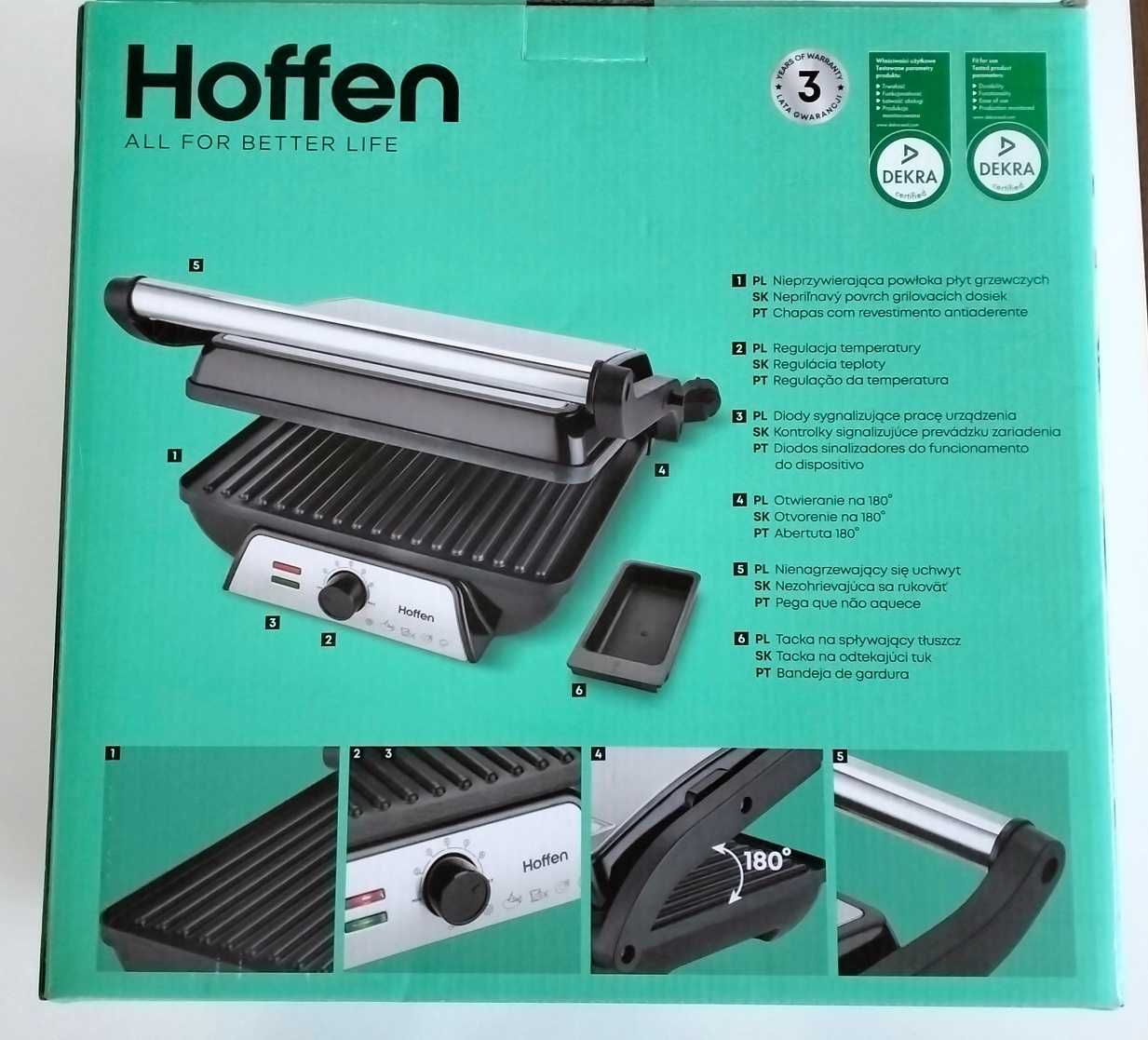 Grill elektryczny z regulacją temperatury moc 2000W