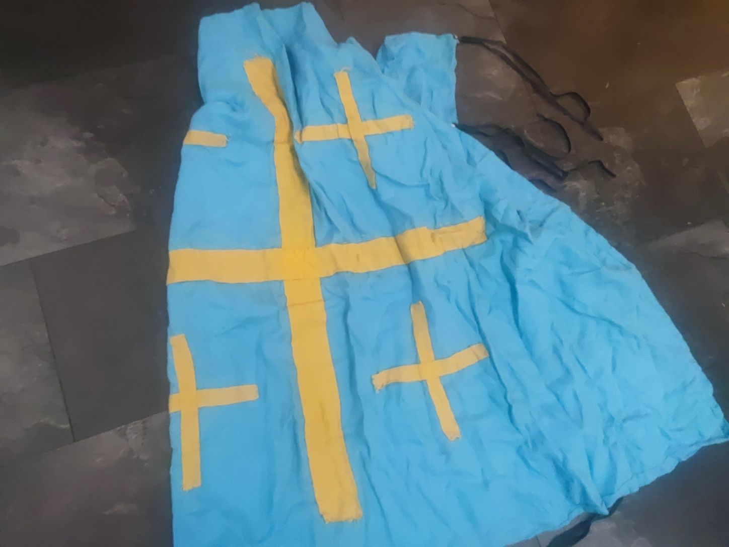 Flaga proporzec Królestwa Jerozolimy ,Królestwo niebieskie .olbrzymi