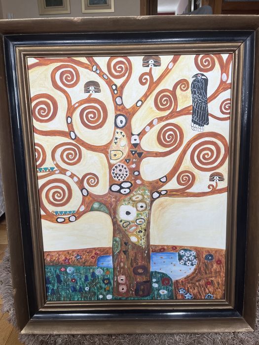Obraz inspiracja, Gustav Klimt Drzewo życia ręcznie malowany