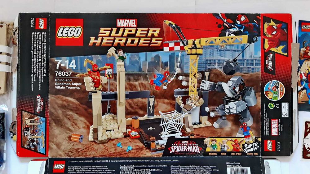 Lego Marvel 76037 Rhino and Sandman Super Villain TeamUp peças novas