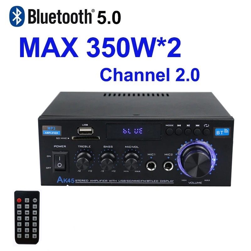 Amplituner wzmacniacz stereo Bluetooth radio AK45 40W
