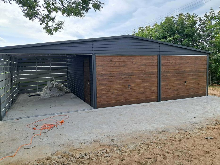 Garaż blaszany, wiata. WZMOCNIONY PROFILAMI. Producent. Cała Polska