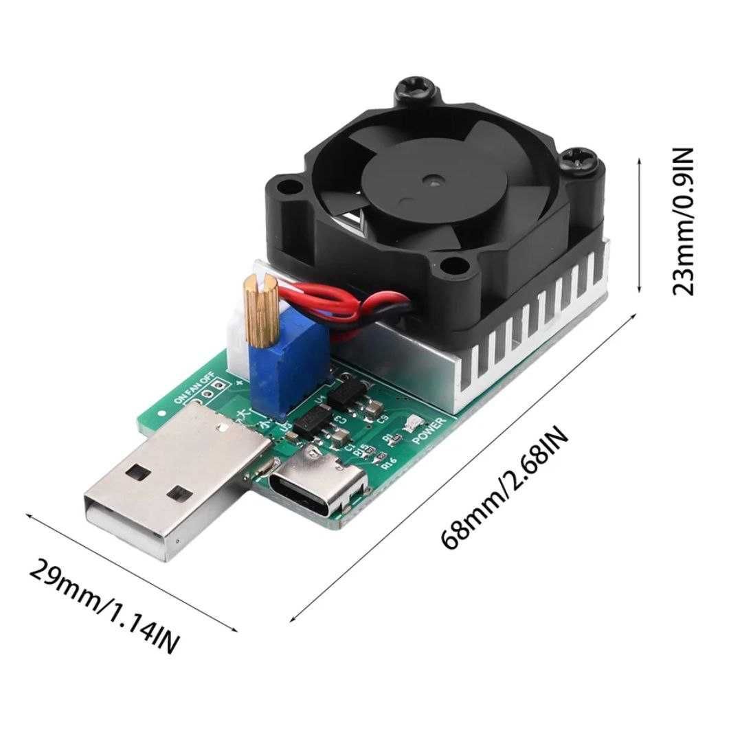 USB навантажувальний резистор, навантаження, тестер, 18 Вт