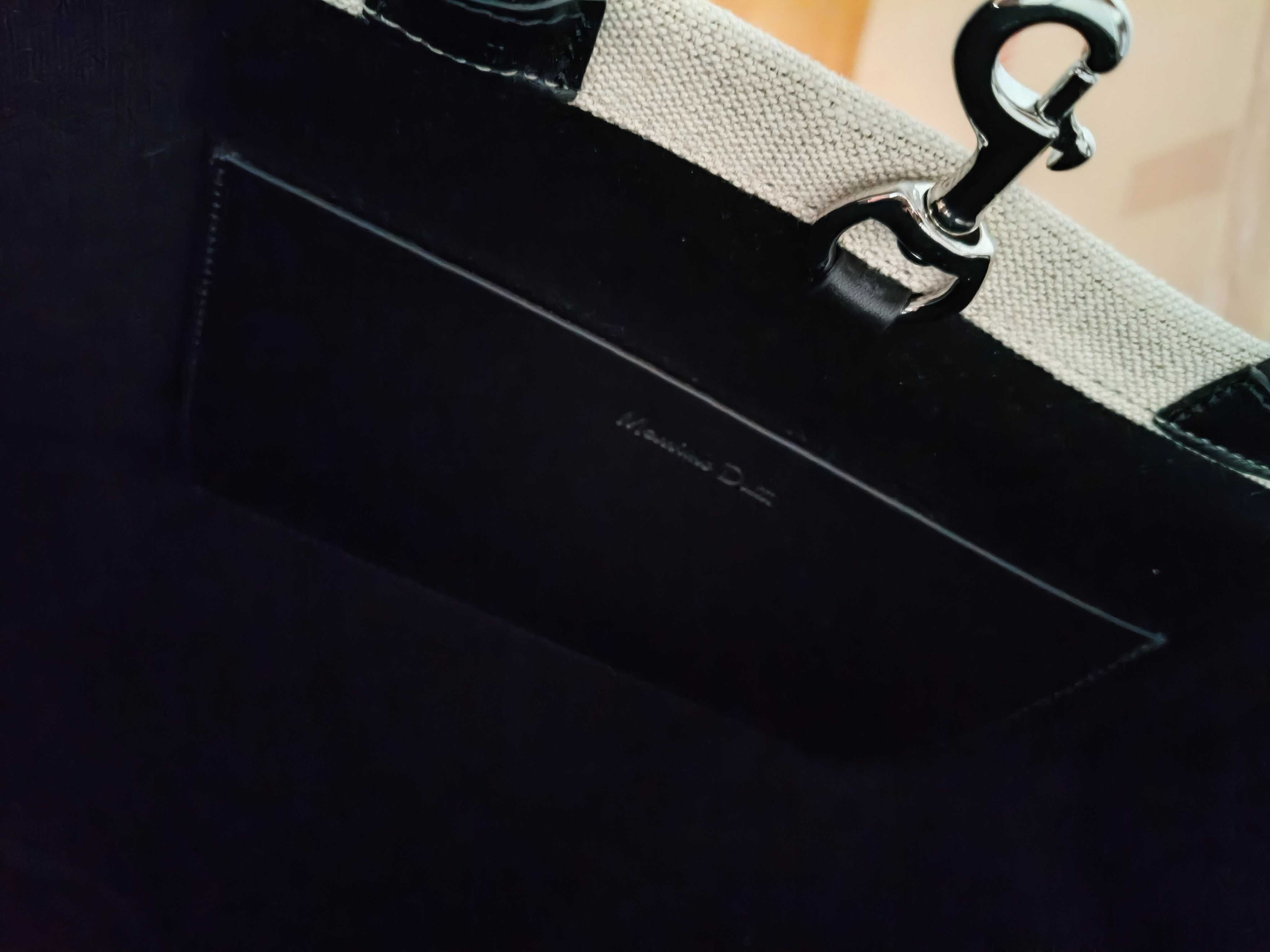 Torba shopper Massimo Dutti nowa duża płótno i skóra