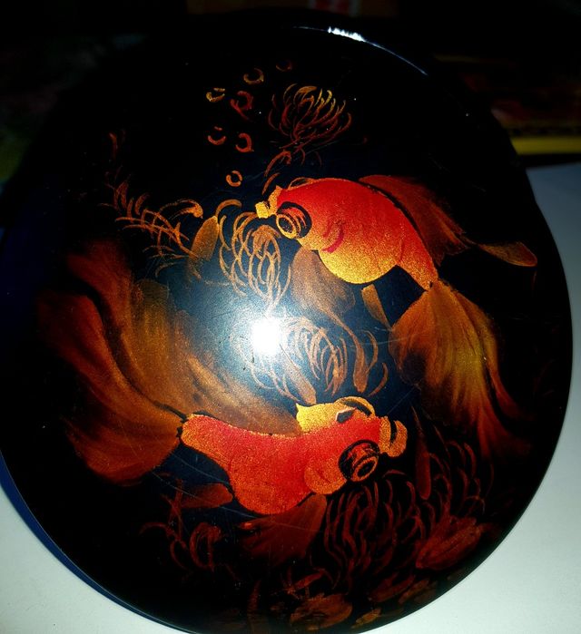 Stare chińskie puzderko szkatułka z laki