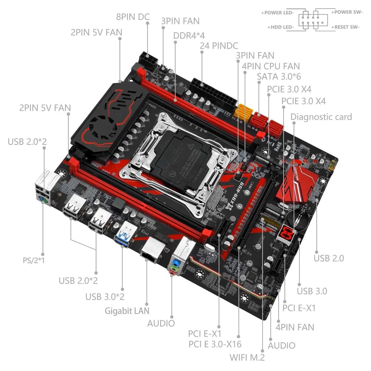 MACHINIST X99 RS9 COOLER / E5-2690 v4 / 16 GB DDR4