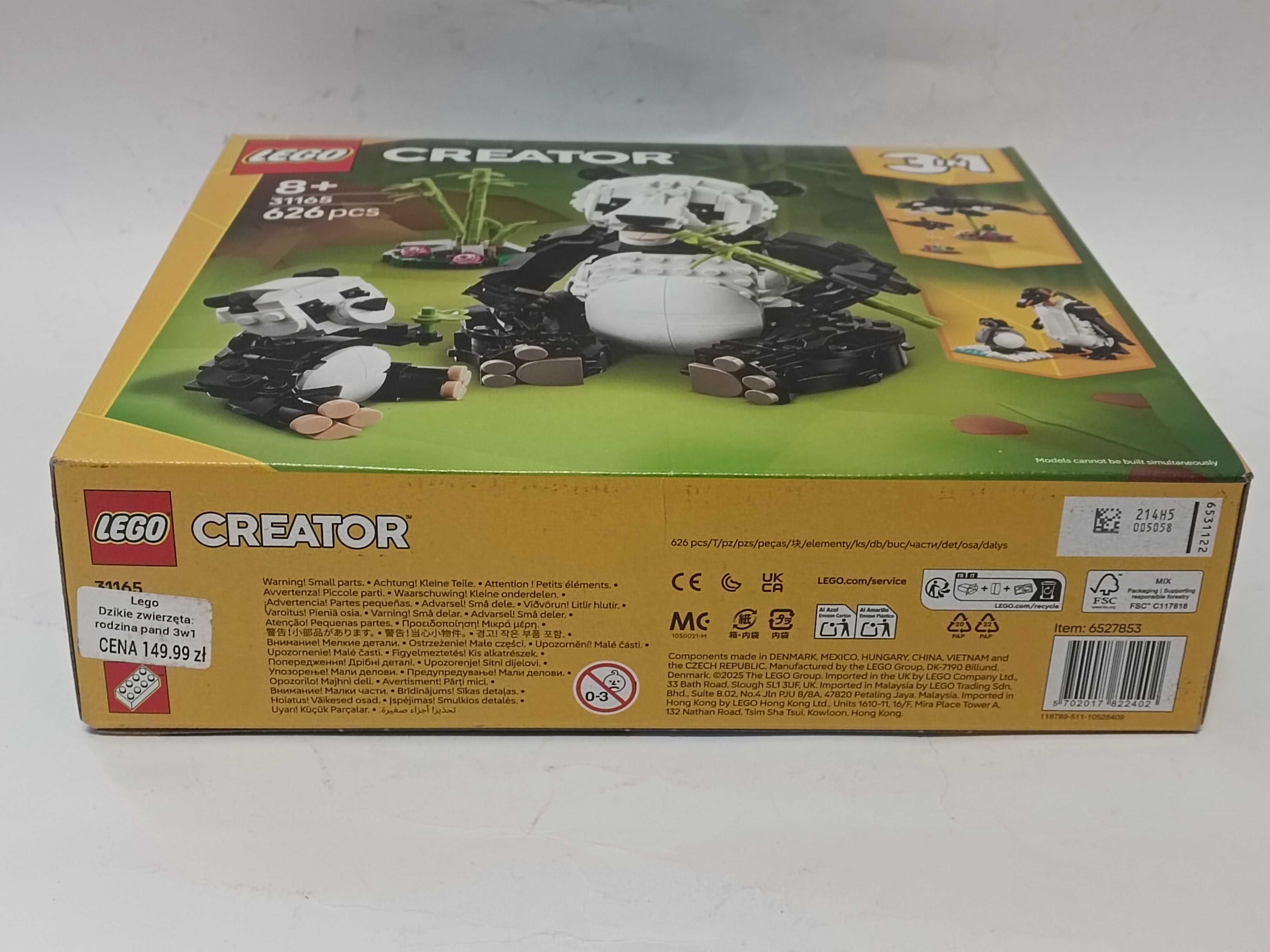Lego Creator 31165 Dzikie Zwierzęta Rodzina Pand 3W1 500/06/25s 1