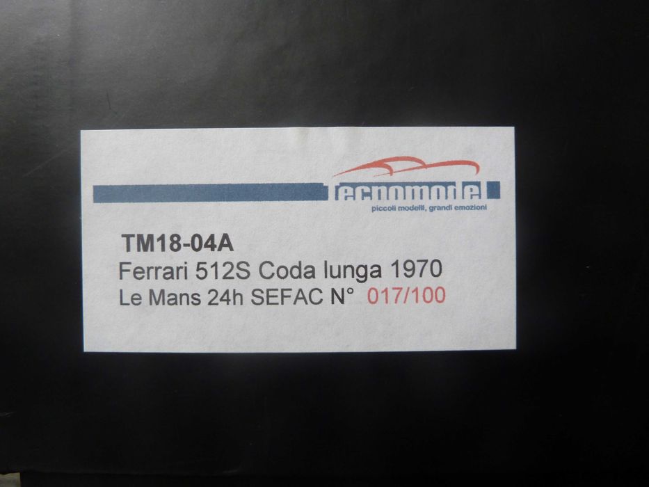 1:18 Tecnomodel, Ferrari 512S, Giunti, Le Mans 1970 AutoArt Minichamps