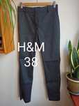 Spodnie casual wizytowe H&M w kropki 38