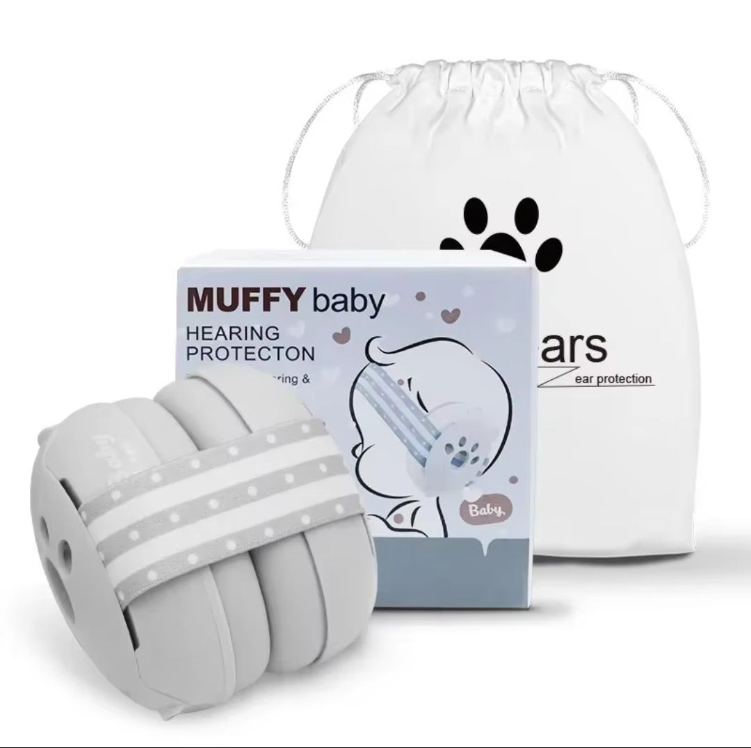 Słuchawki ochronne wygłuszające dla dzieci 0+ MUFFY Baby Szare