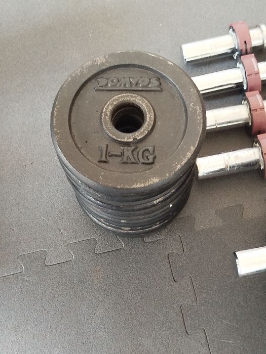 Barras e pesos de musculação