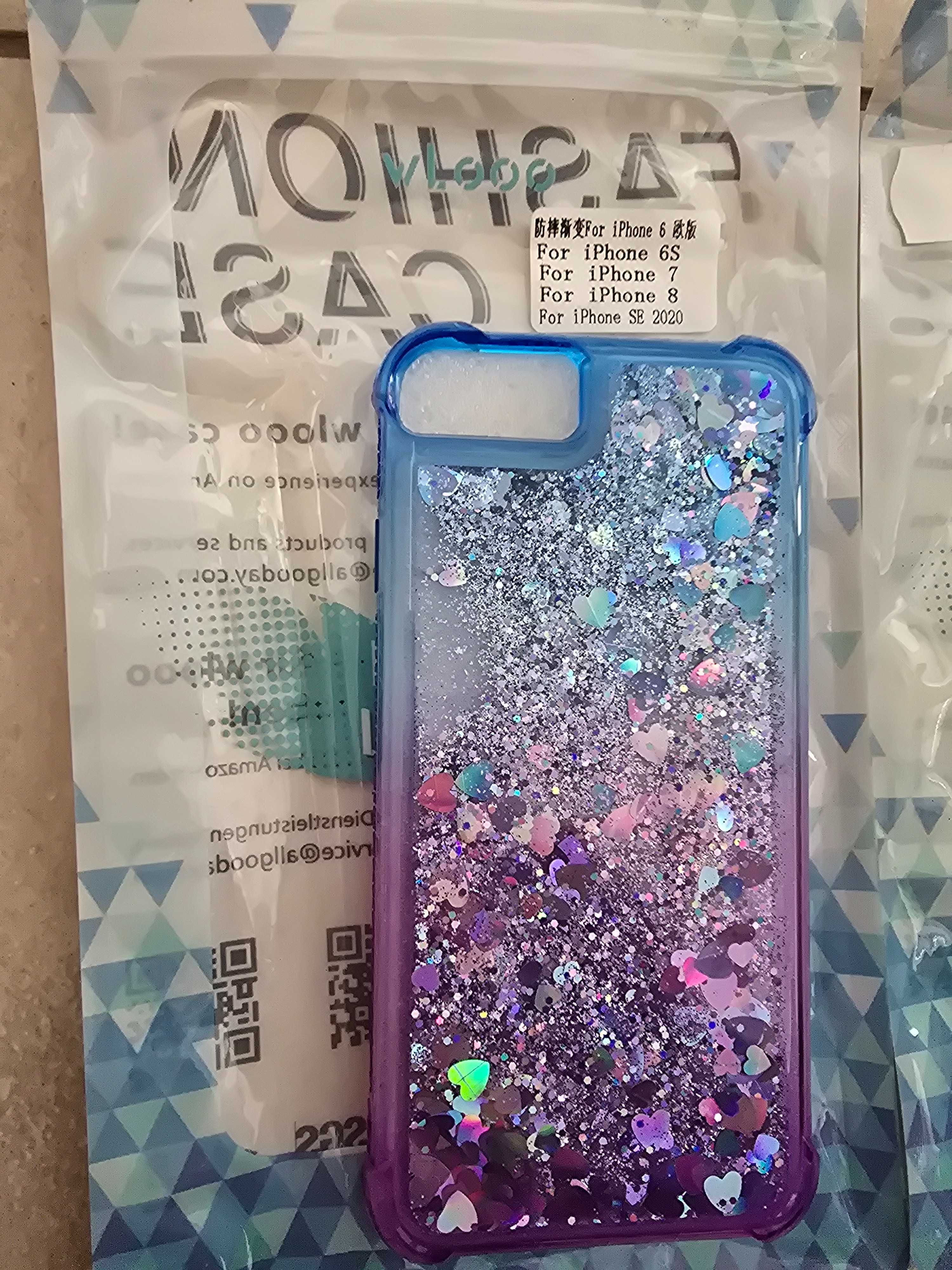 Etui płynny brokat dwa kolory jak na foto do iPhone 6S, 7, 8 i SE 2020