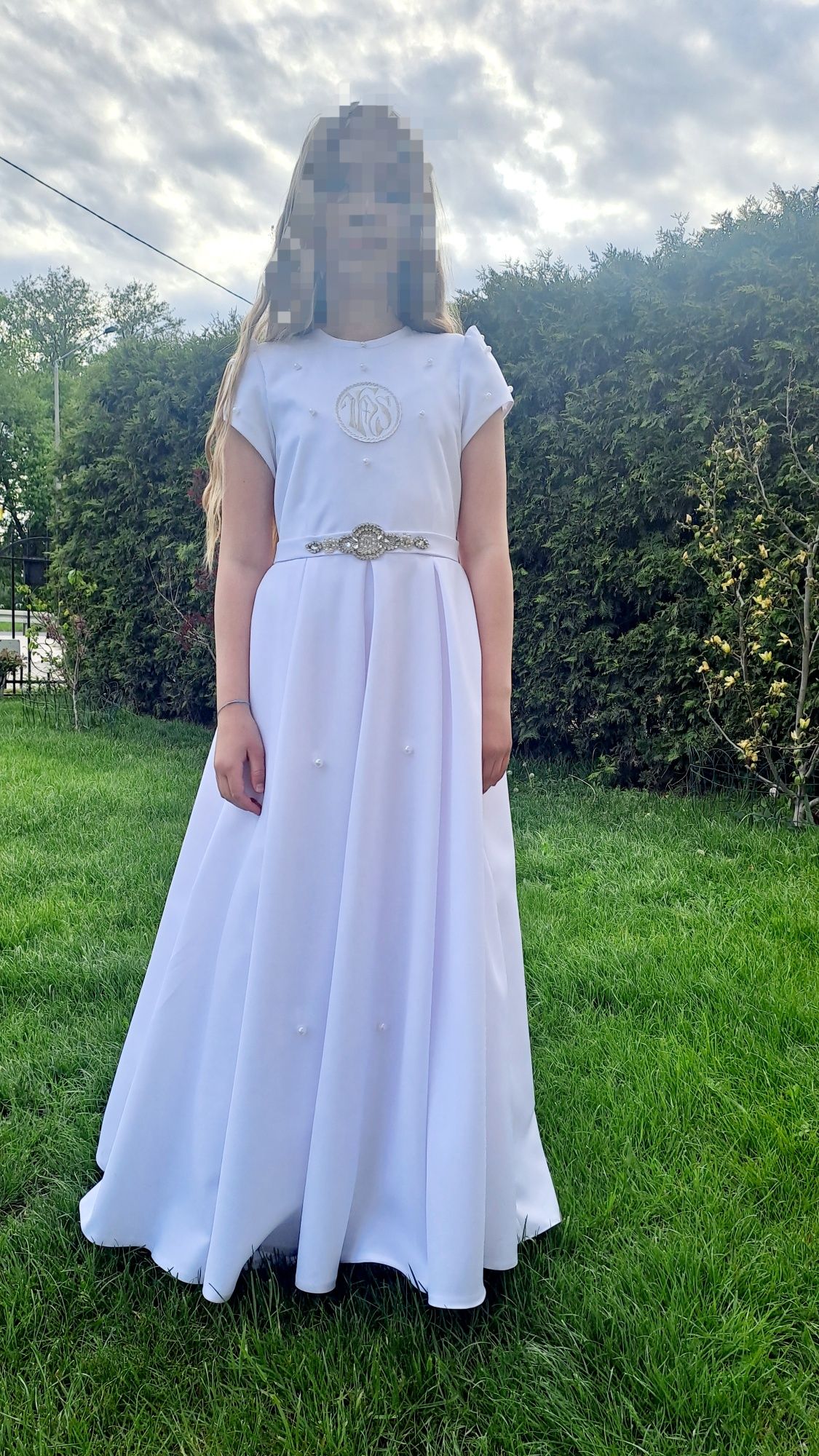 Sukienka komunijna  roz.140 żorżetowa+ DODATKI