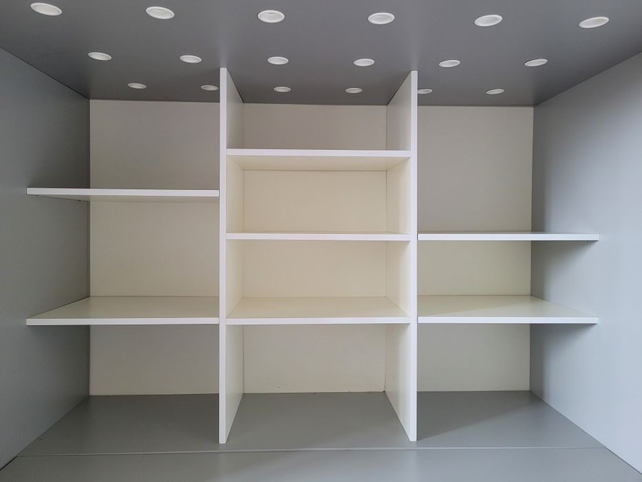 Łóżko piętrowe + szafa + szuflady + skrzynia + półki (zestaw nr1)