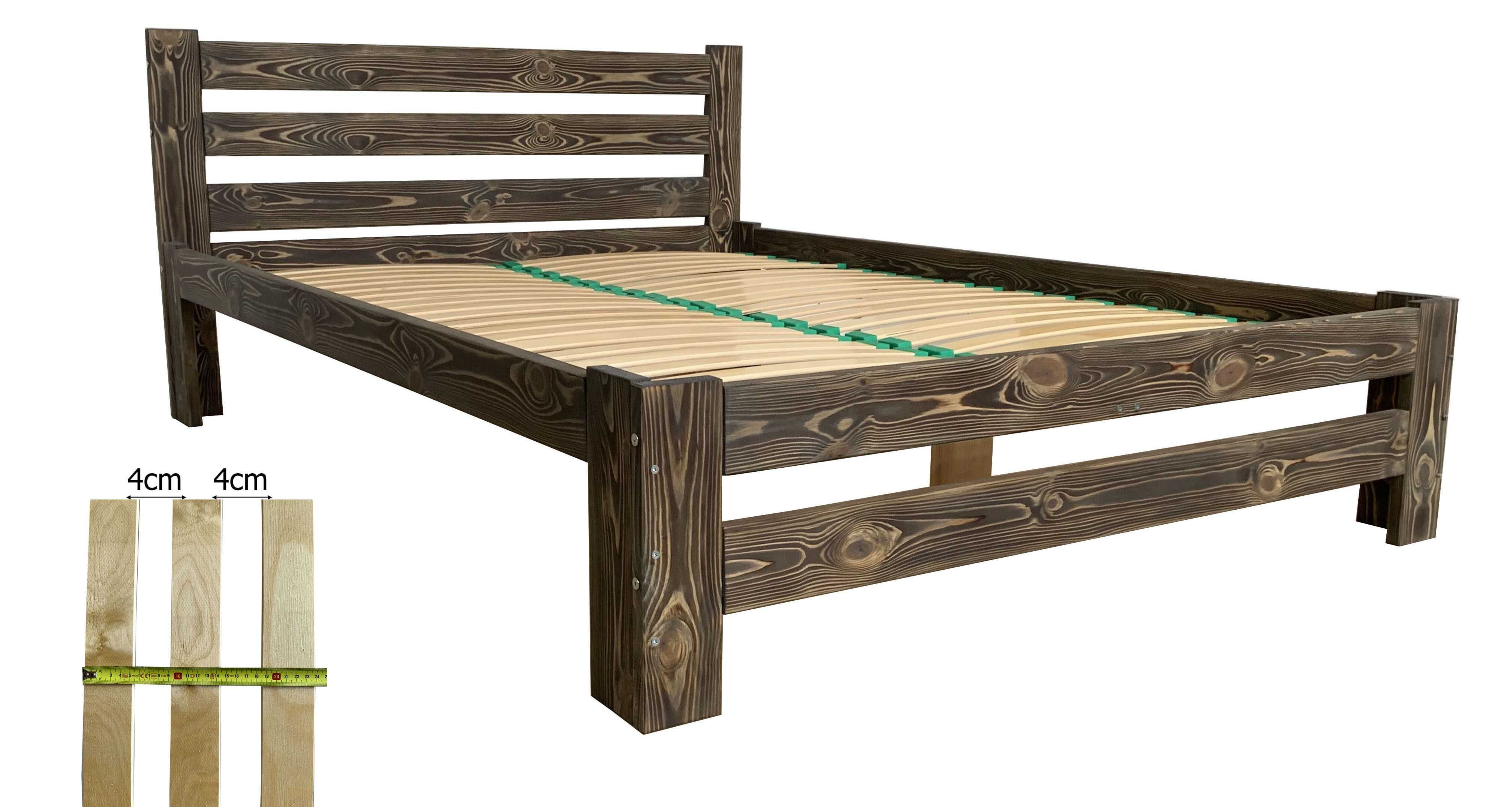 Łóżko 160x200 drewniane LISTWY GIĘTE 40 szt Zagłowie 85 cm KOLORY
