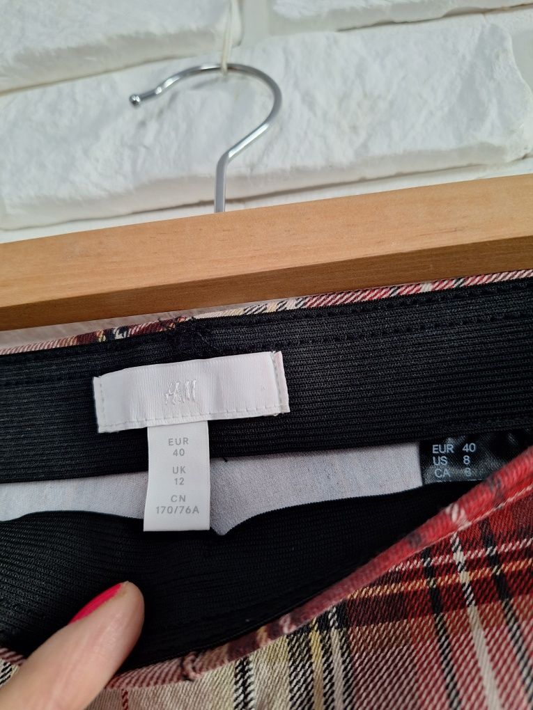Punk Rock Grunge Slim Pants Rurki w kratkę Wysoki Stan H&M