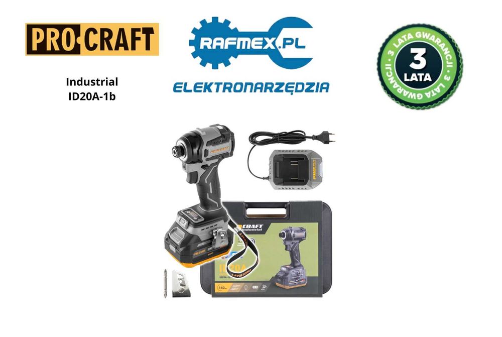Zakrętarka Udarowa Akumulatorowa Procraft Industrial ID20A-1b Nowość
