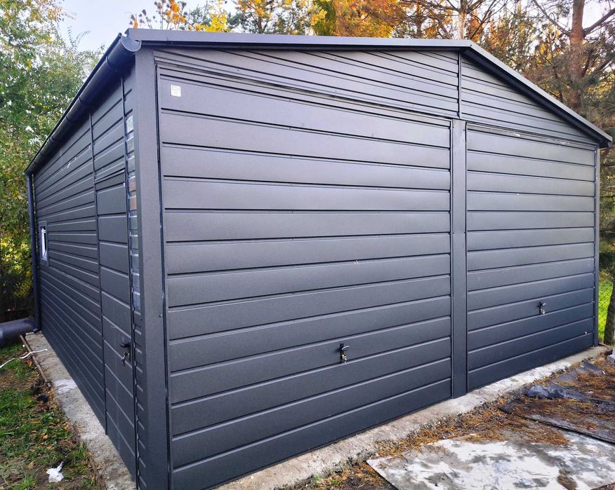 Garaż blaszany 6x5 spad do tyłu OKAZJA ! Konstrukcja OCYNK