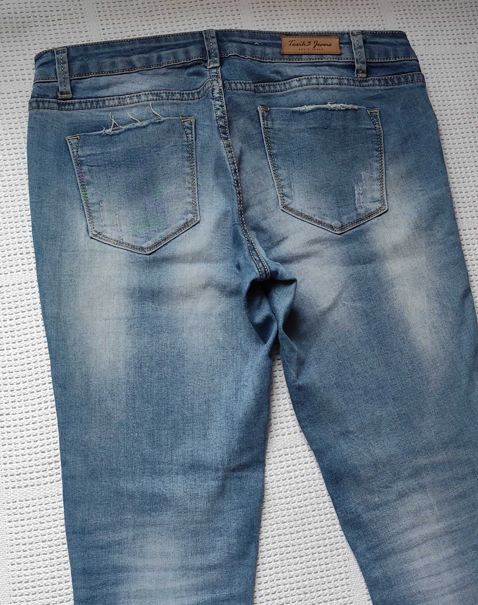 Toxik3 piękne błękitne cieniowane rurki spodnie jeansowe jeans M