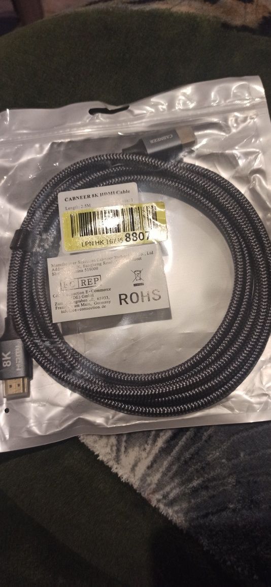 Kabel usb HDMI 8K 2.5 m