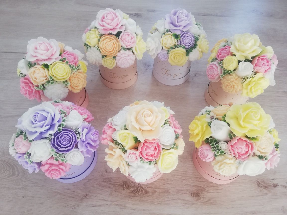 Bukiet mydlany flower box | kwiaty mydlane