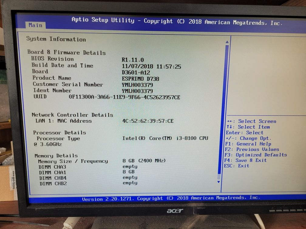 Комп'ютер, ПК, системний блок Fujitsu i3-8100/DDR4 8Gb