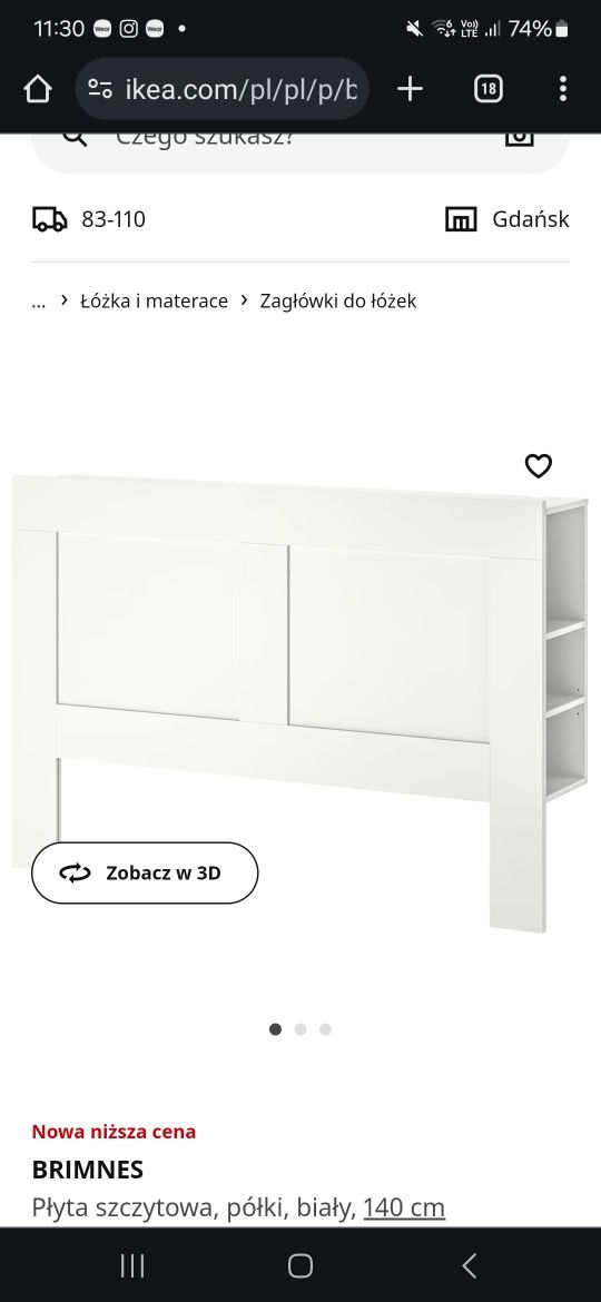 Zagłówek Ikea Brimnes