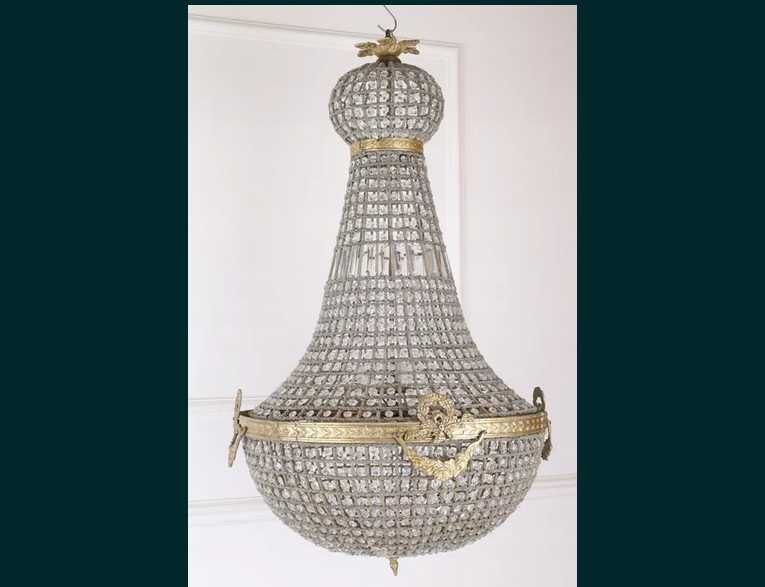 LAMPA ŻYRANDOL KRYSZTAŁ- gruszka 110 cm Fi 60 cm