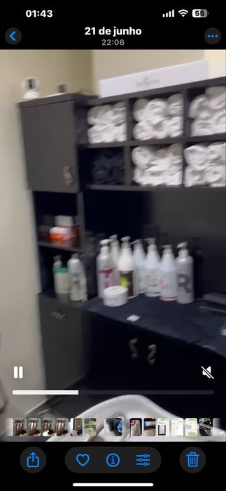 Movel de apoio a rampas de lavagem de cabeleireiro