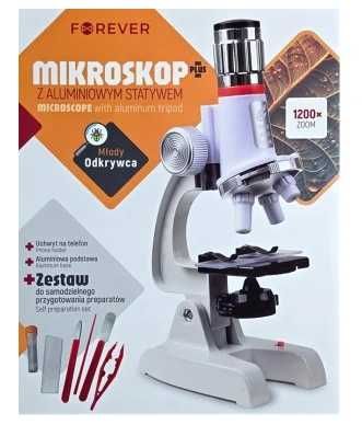 Mikroskop z aluminiowym statywem FOREVER + Zestaw przygotowania