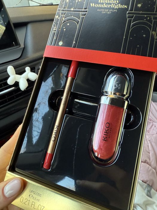 Набір подарунковий Kiko milano 3d hydra lipstik + олівець creamy