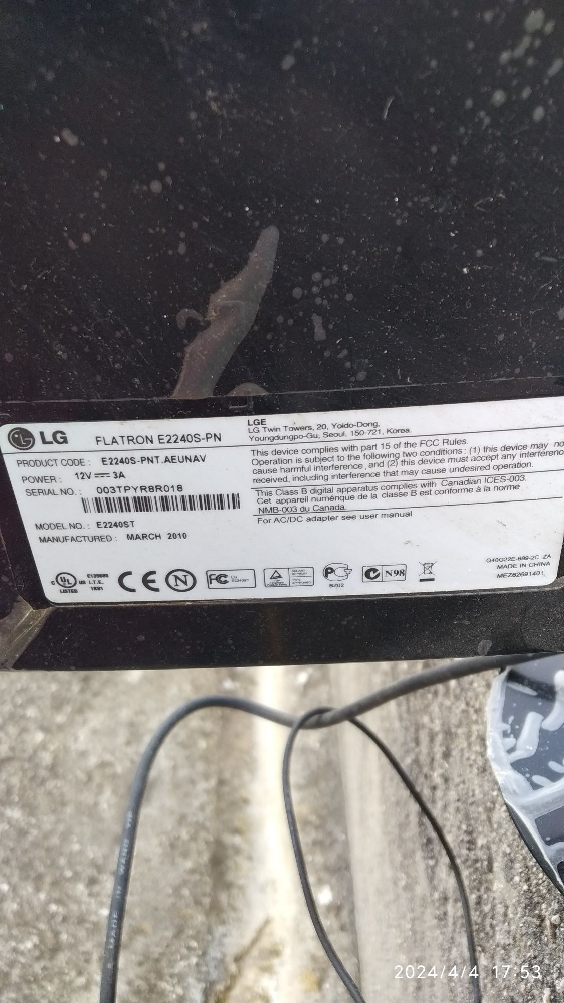 Monitor LG Flatron 22"