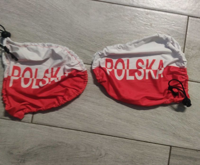 Pokrowce flaga na lusterka samochodowe Polska 2 sztuki komplet