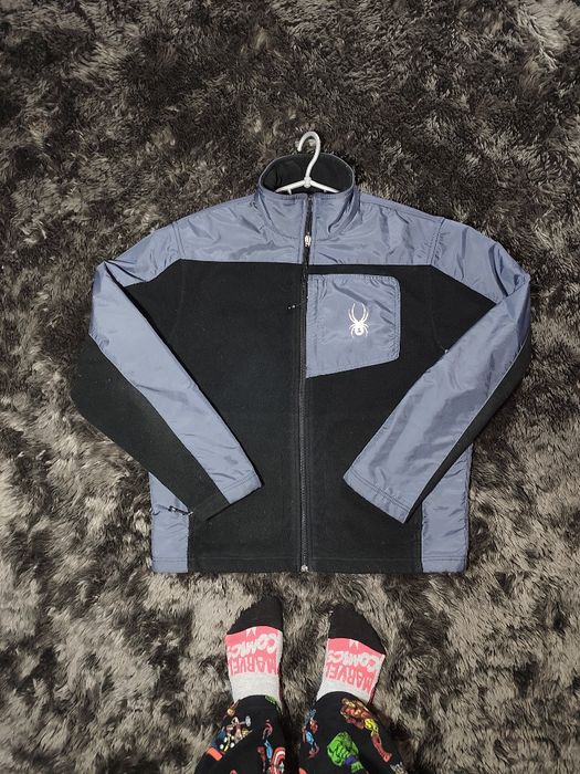 Потужна сіра фліска Spyder,нейлон,чоловіча флісова кофта,зіп спайдер